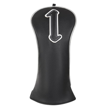 Black Silver Piping Driver Head Cover Set